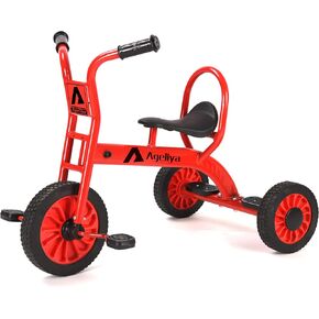 Kids Tricycles for Riders Ages 3+, Durable Trike Gift for Boys and Girls, Preschool Yard Outdoor Daycare Playground Toddler Tricycle with Inflation-Free Rubber Wheels, Sturdy Carbon Steel Frame