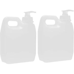Zerodeko 2Pcs HDPE Gallon Jug with Pump, Camping Water Jug Storage Containers with Ergonomic Handle Containers Soaps (0.2 Gallon)