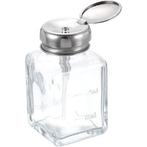 HARFINGTON Solvent Alcohol Dispensers 120ml(4oz) Push Down Liquid Dispenser Pump Bottle with Plastic Tube and Aluminum Core for Acetone Polish Remover