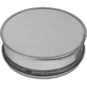 8" Inch Galvanized Steel Tee Cap with Rubber Gasket - Round Vent Cover - Dryer Duct End Cap - Metal Plug - Indoor/Outdoor Pipe Cover