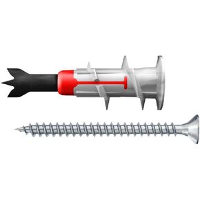 fischer DuoBlade S 25 Pieces Self-Drilling Drywall Anchor Metal Tip with Chipboard Screw for Fast and Easy Installation, Applications for Mirrors, Lamps, Pcitures, Blinds, Curtain Rods etc