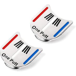 STONCEL 2PC Golf Putting Alignment Tool Ball Marker Metal Magnetic Hat Clip Golf Ball Marker (2)