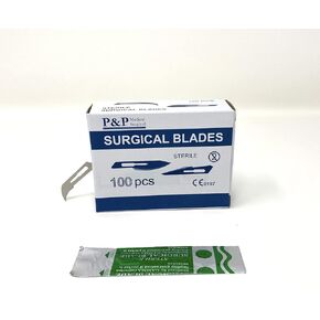 Disposable Surgical Scalpel Blades Sterile High Grade Carbon Steel 2.1% 10xx Individually Foil Wrapped by P&P MEDICAL SURGICAL Size 12 Box of 100