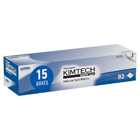 KIMTECH Kimwipes Delicate Task Kimtech Science Wipers (34721), White, 2-PLY, 15 Pop-Up Boxes / Case, 90 Sheets / Box, 1,350 Sheets / Case
