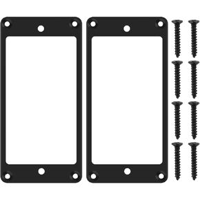 2 Pcs Metal Flat Humbucker Electric Guitar Pickup Ring Black Flat Pickup Covers Frame Guitar Bass Pickup Frame Mounting Ring