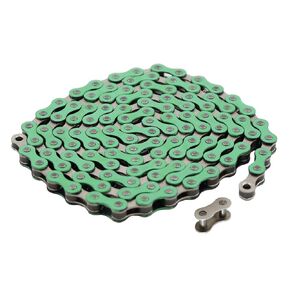 Bicycle Chain, 116 Links, 1/2 x 1/8 inches, Steel Single Speed with Magic Buckle, for Fixed Gear Bikes, Commuter Bikes, MTB (Yellow)