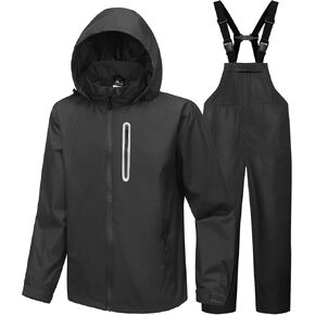 SWISSWELL Men's Heavy Duty Work Utility Rain Gear Suit Jacket and Rain Bibs Pants Waterproof for Fishing Sailing Boating in Kuwait