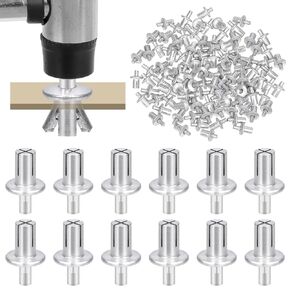 Glarks 100pcs M5 x 9mm Aluminum Core Rivets with Round Head Knock Type Expansion Aluminum Rivets Half Round Head Aluminum Core Rivets Hammer Drive Rivets for Mechanical Equipment