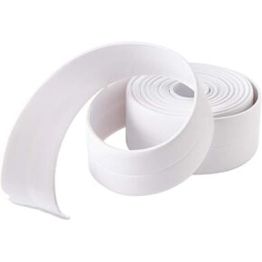 Bathtub Wall Caulk Strip PE Self Adhesive Waterproof Sealing Tape Strip Caulk Sealer Decorative Trim for Kitchen Bathroom Shower Toilet Wall Corner 38mm*3.2m (White)