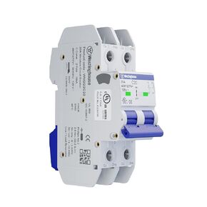 Westinghouse UL 489 AC Miniature Circuit Breaker, 20 Amp, 2 Pole, C Curve, 10kA, 480Y/277V AC, 125V DC, Non-Polarized, UL Listed, DIN Rail Breaker with Thermal Magnetic Trip