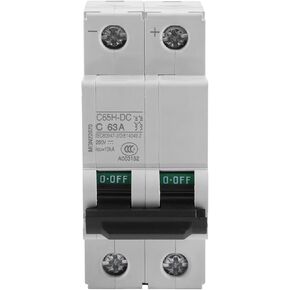 2P 250V Low Voltage DC Miniature Circuit Breaker for PV System, Grid System, DIN Rail Mount, Breaker DC Circuit Amp Solar Double Pole(63A)