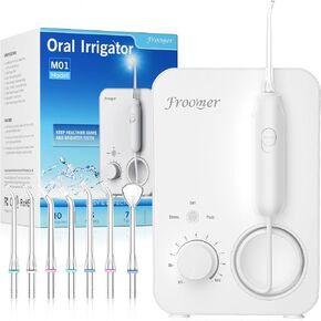 Water-Dental-Flosser-Pick for Teeth-3 Modes Water Teeth Cleaner 10 Pressures Waterproof Oral Irrigator, 600ML Countertop Water Dental Flosser Teeth Pick for Teeth Clean, 7 Water Tips for Whole Family