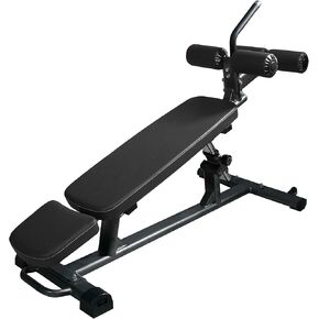 Finer Form Semi-Commercial Sit-Up Bench For Core Workouts and Decline Bench Press. Adjustable Weight Bench with Reverse Crunch Handle with 4 Adjustable Height Settings. Great Ab Workout Equipment