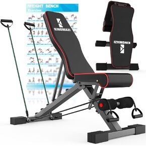 Adjustable Weight Bench, Exercise Workout Bench for Full Body Workout- Multi-Purpose Foldable Bench, Folding Dumbbells Bench with Resistance Band Set in Saudi Arabia