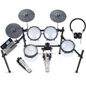 ACE-307 Electric Drum Sets for Beginner with Quite Electronic Drum Mesh Pads, 2 Cymbals w/Choke, 52+20 Drum Kits and 918 Sounds, USB MIDI, Recording Function(5 Pads, 3 Cymbals)