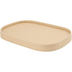Restaurantware LIDS ONLY: Bio Tek Lids For To Go Containers 100 Oval Food Container Lids - Containers Sold Separately Flat Design Kraft Paper Lids For Disposable Serving Bowls Tight Seal