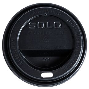 Solo TL31B2-0004 Black Traveler Plastic Lid - For Solo Paper Hot Cups (Case of 1000)