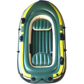 Fishing Boat,Canoe,Inflatable Kayak,Rafts for Lake,Inflatable Rafts for Adults,Green Inflatable Canoe,Convenient Storage Green Inflatable Fishing Boat for Sea