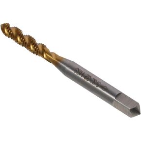 Spiral Flute Threading Tap, (High Speed Steel) Titanium Plated Machine Thread Screw Tap 3 Flutes Tapping Tool(1/4-20)