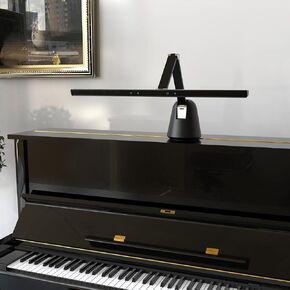 Stella-Pro Musical Stand Light Double Arm for Piano: Modern Design, Asymmetric Lighting, 3000K-6500K CCT Adjustable, Dimmable, Heavy Weight Base with Light Sensor, 12W LED, Eye Protection