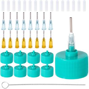 41pcs Precision Applicator Caps Set, Precision Paint Caps with Round & Flat Needles Tip Multi Purpose Paint Applicator Lid for Bottle with Neck Size 24-410