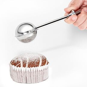 Sugar Shaker, Powdered Sugar Shaker Duster with 18/8 Stainless Steel Fine Mesh Dispenser Sugars and Spring Operated Handle for Sugar and Spices XVBITOR