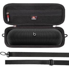 FBLFOBELI Hard Carrying Case Compatible with Beats Pill 2024 Wireless Bluetooth Speaker, Protective Case with Shoulder Strap (Gold)