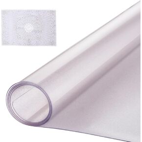 VEVOR Plastic Table Cover, 24 x 48 Inch 1.5 mm Thick Frosted Table Protector, Rectangle PVC Desk Mat, Waterproof & Easy Cleaning Desk Pad Tablecloth, for Office Dresser Dining Room Table Night Stand