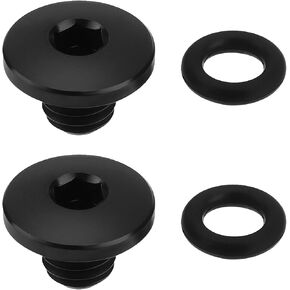 SING F LTD 2Set Bicycle Bleed Screw O Ring Bike Split Body Oil Cap Screw TC4 Titanium Alloy M5x10mm Bolts Compatible with Shimano XT SLX Zee Deore LX (Black)