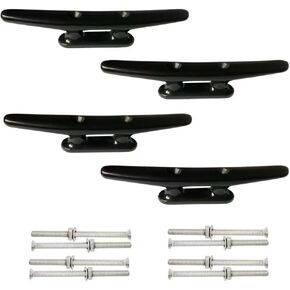 ISURE MARINE 4 Pack Boat Cleat Black Nylon Dock Cleat Kayak Cleat، 4 بوصة مع السحابات
