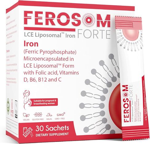 LCE Liposomal Iron – Iron Supplement Capsule Gentle on The Stomachs – 30g Elemental Iron with Vitamin C – Easy to Swallow Iron Pills for Women and Men, 30 Vegan Iron Capsules in Saudi Arabia