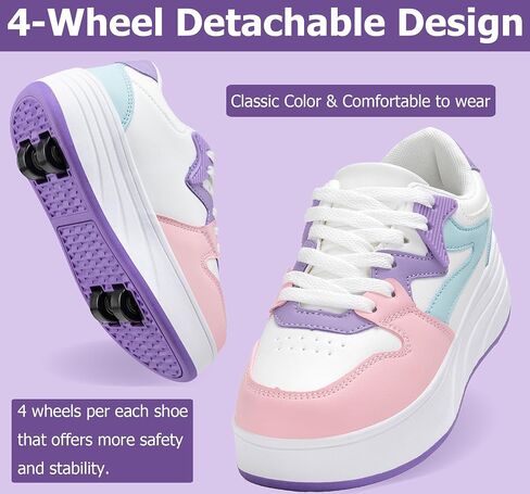 Roller Skate Shoes for Kids Boys Girls Sneakers with Detachable Wheels Sport Shoe in Kuwait