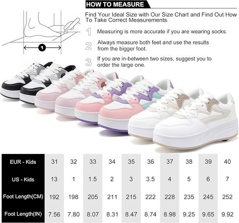 Roller Skate Shoes for Kids Boys Girls Sneakers with Detachable Wheels Sport Shoe in Kuwait