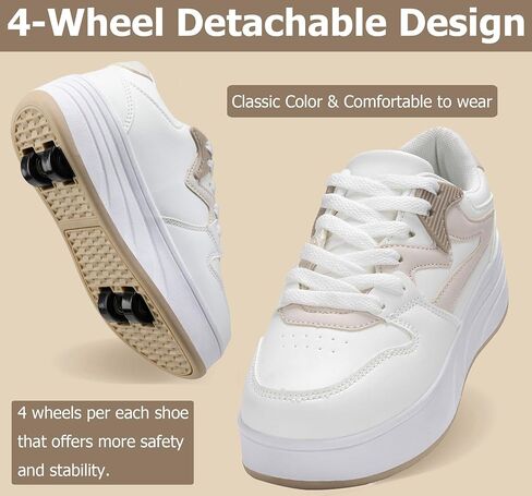 Roller Skate Shoes for Kids Boys Girls Sneakers with Detachable Wheels Sport Shoe in Kuwait