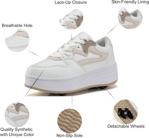 Roller Skate Shoes for Kids Boys Girls Sneakers with Detachable Wheels Sport Shoe in Kuwait