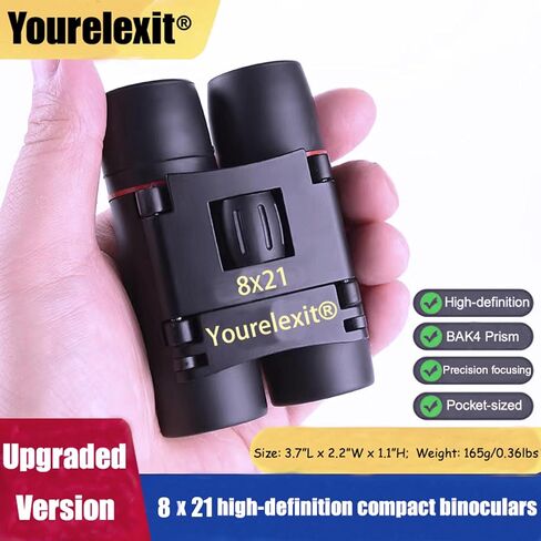 Binoculars with Phone Adapter for Adults, Compact Pocket Travel Binocular for Bird Watching Concert Theater Opera High Powered Electronics Cruise Ship Essentials Norwegian Alaska Hiking Camping Gear in Saudi Arabia