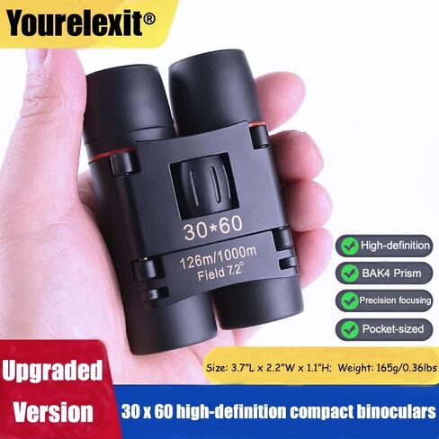 Binoculars with Phone Adapter for Adults, Compact Pocket Travel Binocular for Bird Watching Concert Theater Opera High Powered Electronics Cruise Ship Essentials Norwegian Alaska Hiking Camping Gear in Saudi Arabia
