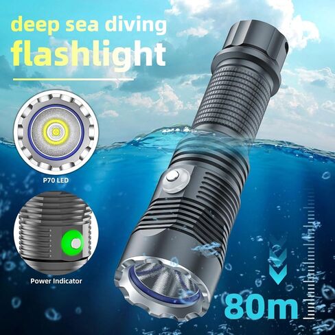 APLOS AP04 Scuba Diving Flashlight, 4000 Lumen Dive Light with Stepless Dimming, IPX8 Waterproof Underwater Dive Torch with Rechargeable Battery & Charger in Kuwait
