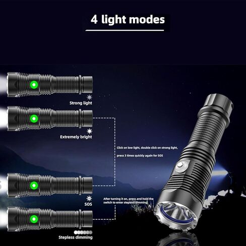 APLOS AP04 Scuba Diving Flashlight, 4000 Lumen Dive Light with Stepless Dimming, IPX8 Waterproof Underwater Dive Torch with Rechargeable Battery & Charger in Kuwait