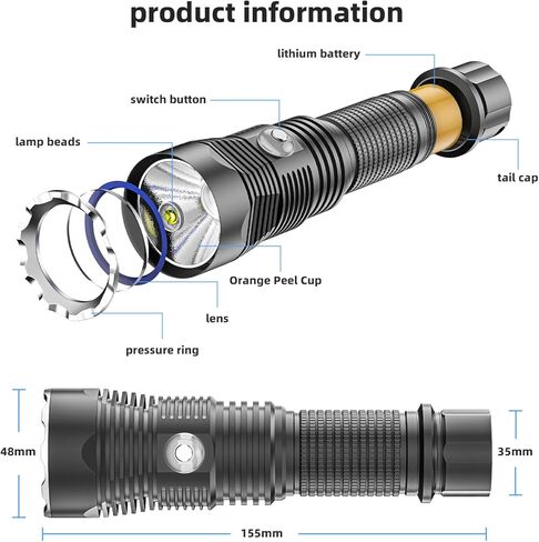 APLOS AP04 Scuba Diving Flashlight, 4000 Lumen Dive Light with Stepless Dimming, IPX8 Waterproof Underwater Dive Torch with Rechargeable Battery & Charger in Kuwait