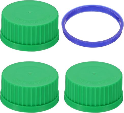 PATIKIL 3 Pcs GL45 Screw Caps, 45mm Polypropylene Cover Seal Screw Cap Thread Media Bottles for GL45 Media Bottles Glass, Red in Saudi Arabia