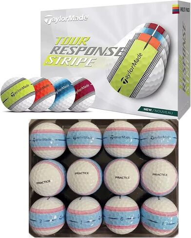 TaylorMade Tour Response Stripe Practice Golf Balls (Bulk Packaging) - 12-Balls in Kuwait
