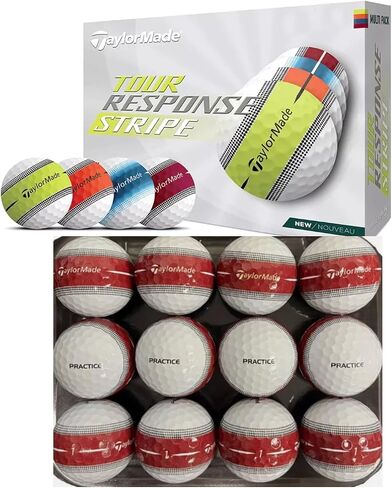 TaylorMade Tour Response Stripe Practice Golf Balls (Bulk Packaging) - 12-Balls in Kuwait