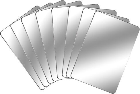 8 Pcs Acrylic Mirror Tiles 4x6 Inch Shatter Proof Plastic Mirrors with Soft Round Corners Non Glass Mirror Double Sided Protective Safety Mirror Sheets Self Adhesive Mirror Stickers Rectangular Mirror in Saudi Arabia