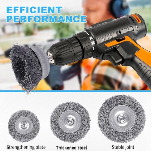 Rocaris 28 Pack Wire Wheel Brush, Carbon Steel & Twist Knot Cup Brush | 1/4-Inch Round Shank for Rust Removal, Corrosion and Scrub Surfaces in Saudi Arabia