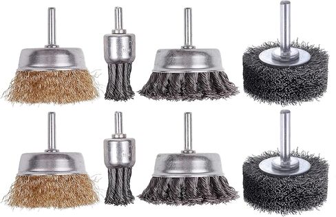Rocaris 28 Pack Wire Wheel Brush, Carbon Steel & Twist Knot Cup Brush | 1/4-Inch Round Shank for Rust Removal, Corrosion and Scrub Surfaces in Saudi Arabia