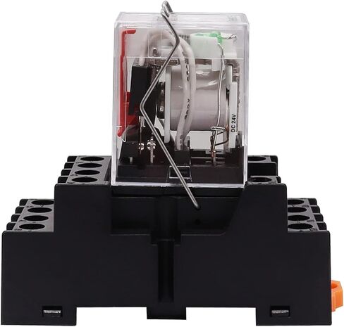 TWTADE 2PCS AC 110V/120V Relay 10A Electromagnetic Power Coil Relay 8 Pins 2DPT 2NO 2NC with Indicator Light, Socket Base & DIN Rail -YJ2N-LY in Kuwait