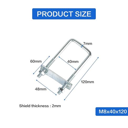 4 مجموعات من المسامير المربعة على شكل حرف U، مسامير على شكل حرف U من الصلب الكربوني، مسامير على شكل حرف U مع لوحات إطار وصواميل، ملحقات لمقطورة السيارات، مسامير مربعة على شكل حرف U لمقطورة السيارات، قارب التزلج، المراكب الشراعية، المقطورة (M8 × 40 × 120 م in Kuwait