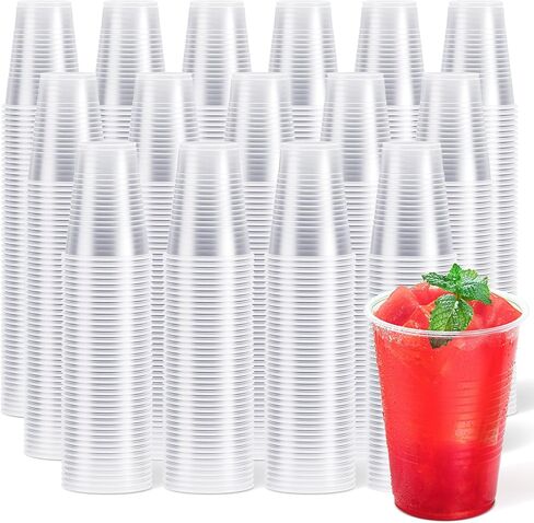 JOLLY CHEF 1200 Pack 9 oz Clear Plastic Cups,9 Ounce Small Disposable Cups, Cold Party Drinking Tumblers for Tasting, Drinking and Party in Kuwait