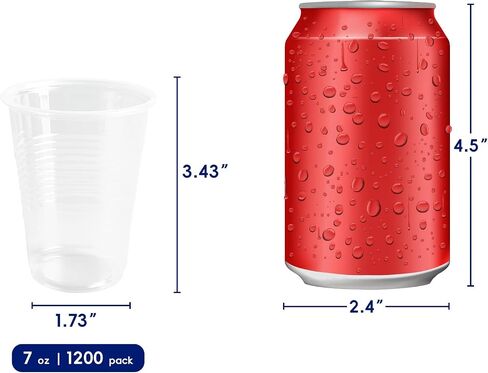 JOLLY CHEF 1200 Pack 9 oz Clear Plastic Cups,9 Ounce Small Disposable Cups, Cold Party Drinking Tumblers for Tasting, Drinking and Party in Kuwait